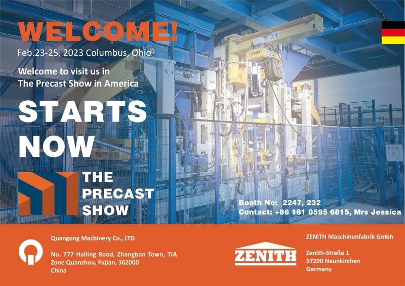 Připojte se k nám na The Precast Show 2023--QGM brick machine